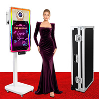 Cabina de Fotos Portátil con Espejo Eléctrico y Elevador, Compatible con Impresora, Máquina de Fotomatón con Espejo, Espejo Mágico para Selfies