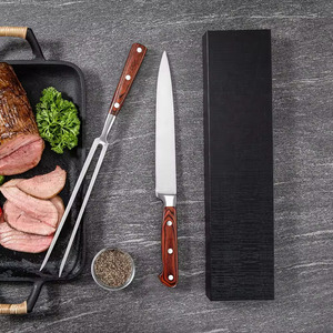 2pcs thép không gỉ khắc dao ngã ba đặt slicing <span class=keywords><strong>Knife</strong></span> với gỗ xử lý BBQ thép không gỉ Bếp <span class=keywords><strong>Knife</strong></span> Set - Product Image 5