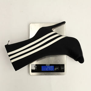 Taglie grandi 46 estate sandali <span class=keywords><strong>scamosciati</strong></span> Peep Toe scarpe stivaletti alti con Stiletto a righe bianche Sexy da donna <span class=keywords><strong>stivali</strong></span> corti - Product Image 5