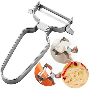 Peeler di verdure In Acciaio Inox per la Cucina-U Peeler Sicuro da Usare, per Peeling Veggie Frutta della Patata Carota Cetriolo