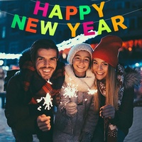 Guirlande Nouveauté Joyeux Nouvel An, Bannière de Lettres Fluorescentes Néon, Décoration Suspendue pour Fête du Nouvel An sous Lumière Noire UV
