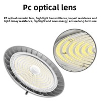 Projecteur LED UFO pour entrepôt, qualité alimentaire, 150 W, avec suspension, IP65