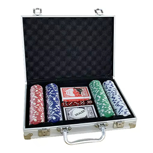 <b>Poker</b> Jetton <b>Chip</b> <b>Set</b> Texas Hold 'em <b>Poker</b> Dice 100pcs 200pcs 300pcs 500pcs Portable Aluminum case with Lock Board Game - Product Image 1
