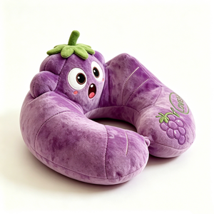Customized Cartoon Grape Character U <b>Neck</b> <b>Cushion</b> ,Lovely Embroidered Grape Plush <b>Neck</b> Rest - Product Image 2