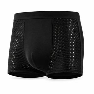 Calzoncillos bóxer transpirables de punto sin costuras con logotipo para hombre, ropa interior de secado rápido - Product Image 2