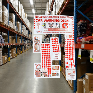 Reflective Tape White Red 5M <b>Car</b> Sticker Safety Warning <b>Decal</b> - Product Image 3