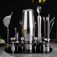 Équipement de barman haut de gamme, ensemble d'outils à cocktails en acier inoxydable, ensemble de shaker à cocktails 750 ml en acier inoxydable
