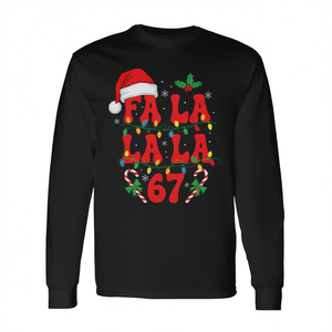 Fa La La La 67 T-shirt de Noël à manches longues avec motif Meme Holiday Design - Product Image 2