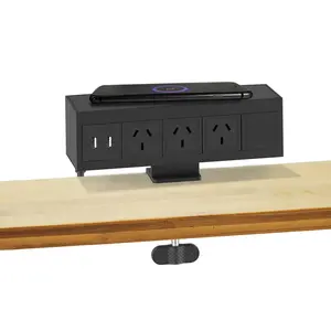 Amazon Fabriek Zwart Australische Power 2 Usb Draadloze Opladen Klem Desktable Power Atrip Socket Outlet