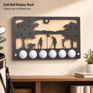 Support mural personnalisé en bois pour balles de golf – Décoration pour souvenirs de tournoi, cadeaux d'entreprise, clubs de golf, collection maison et bureau - Product Image 1