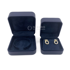 Fashion Blue Pu Leather Jewelry <b>Box</b> Portable Display <b>Box</b> for High End Jewelry Retail High End Jewelry - Product Image 6