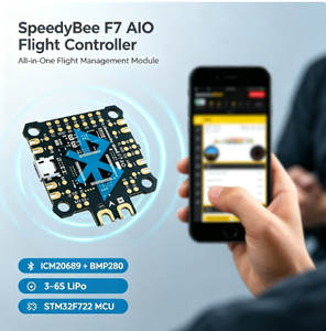 Controlador de Vuelo SpeedyBee F7 AIO STM32F722 ICM20689 <span class=keywords><strong>BMP280</strong></span> 32MB Blackbox BLE 3-6S 5V 9V BEC 36.5mm para Dron FPV de 3.5-5 Pulgadas - Product Image 1