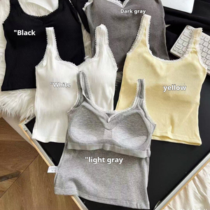 Canottiera da donna <span class=keywords><strong>canotta</strong></span> con filetto Racerback canottiera da donna <span class=keywords><strong>canotta</strong></span> da donna in pizzo Cami <span class=keywords><strong>canotta</strong></span> in <span class=keywords><strong>cotone</strong></span> con reggiseno incorporato - Product Image 2