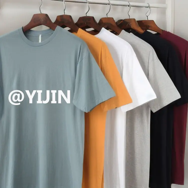 YIJIN 무지 남자 특대 t 셔츠 100% 면 하이 퀄리티 도매 최고 공장 도매 가격 사용자 정의 로고 개인 라벨 티