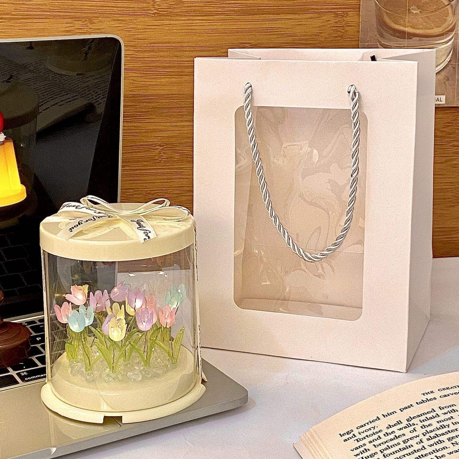 19 Pétales de Gelée Couleurs Assorties + Boîte à Gâteau + Sac Fenêtre