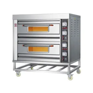 Bakery Machinery Oven Commercial Kitchen Electrical Gas Oven 2 Deck 4 Trays Evenly Heated Pizza Baking Machine