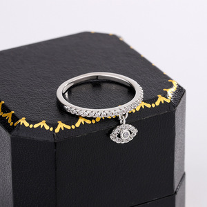 Gioielli alla Moda KYRA01179 Anello a Forma di Occhio Placcato in Platino con Zirconi 3A per Uso Quotidiano Femminile - Product Image 4