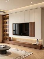 Kabinet TV Aluminium Minimalis yang Dipasang di Dinding, Kustomisasi Seluruh Rumah, Tahan Api, Tahan Air, Anti Karat