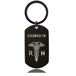 Porte-clés pendentif Symbole médical du <span class=keywords><strong>diabète</strong></span>, du serpent, <span class=keywords><strong>de</strong></span> la manivelle et <span class=keywords><strong>de</strong></span> l'épilepsie, cadeau pour la Journée des médecins et des infirmières, gravé - Product Image 2