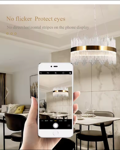 Zèle éclairage lustre en verre nordique avec hauteur réglable anneau en or cristal pendentif lumière cercle Design LED pour salon - Product Image 5