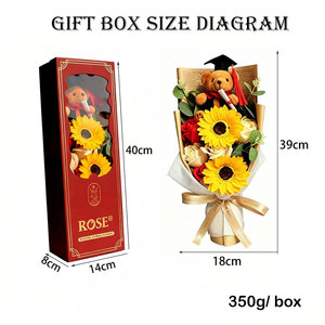 Bouquet moderne de <span class=keywords><strong>fleurs</strong></span> de savon artisanales en forme de tournesol, en boîte, pour la remise des diplômes, Thanksgiving, Fête des Mères, vente en gros directe usine - Product Image 4