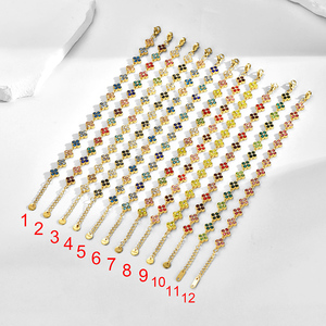Bracelet Tennis Fleur Trèfle en Acier Inoxydable Plaqué Or 18K avec Strass et Chaîne Maillons pour Femme – Idéal Cadeau - Product Image 6