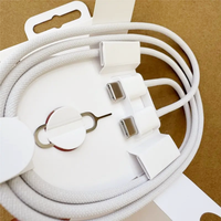 Cable plano tipo C de nailon trenzado de 1M y 60W para teléfono de 15, 16 y 17, cable de datos de carga rápida con paquete de caja, precio barato