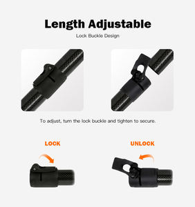 Pagaie de <span class=keywords><strong>kayak</strong></span> en carbone noir 3k à 2 sections, double pales avec système de verrouillage réglable pour rame - Product Image 6