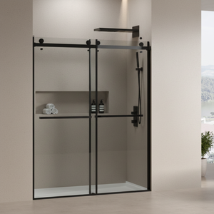 Porta Doccia Scorrevole Doppia in Vetro Temperato Moderno 8mm, Telaio Scorrevole Facile da Installare, Pulibile, Durevole, Ecologico, in Acciaio Inossidabile 304 - Product Image 1