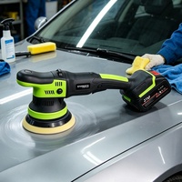 Polisseuse de voiture à double action 21V DC sans balais, rechargeable, 400W, vitesse constante, excentrique 15/21mm, antichoc