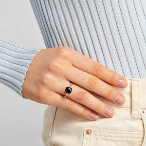 Anillo EMANCO con Cabeza de Hongo, Estilo Japonés Coreano, de Lujo Ligero, Cristal Irregular en Forma de Cubo de Azúcar, Resistente a la Decoloración, para Uso Diario - Product Image 3