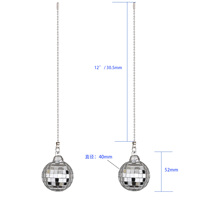Chaîne de tirage pour ventilateur de plafond boule disco, interrupteur de remplacement 12 pouces en argent miroir pour ventilateurs de plafond, lampes de table, luminaires