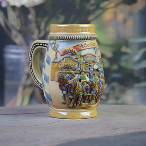 Chope à bière et à vin en porcelaine souvenir de l'Oktoberfest de Munich, Allemagne, 350 ml, écologique, motif calèche en relief, design classique de <span class=keywords><strong>brasserie</strong></span> - Product Image 2