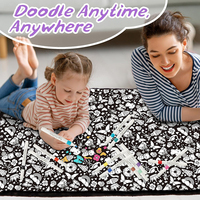 Couverture de Noël à colorier DIY double couche 2026 avec doublure en polaire Sherpa de qualité supérieure et 24 marqueurs lavables