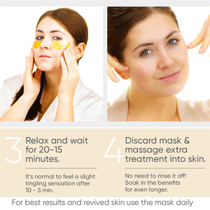 Mascarilla Facial de Oro 24K Antienvejecimiento de Marca Privada, Péptidos de Colágeno, Hidrogel Orgánico para Ojos, Nutritiva, Hidratante y Antiarrugas - Product Image 3
