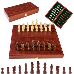 Tùy Chỉnh Chuyên Nghiệp PU Da Bàn Cờ Xách Tay Từ Sang Trọng Cờ Set Cho Người Lớn Trẻ Em Trò Chơi Phụ Kiện Cờ Vua - Product Image 1