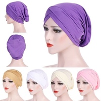 Gorro Turbante Modal Sharut Europa y América, Nuevo, Elástico, con Diseño Cruzado en la Frente, Estilo Indio, Gorro Interior para Quimioterapia, Hiyab