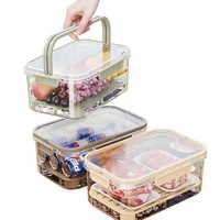 Draagbare Plastic Vershoudbox Volwassenen Buiten Lente-uitje 2.1-3L Voedselveilige Camping Lunchbox Fruit Afgesloten Box