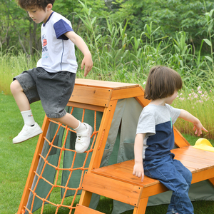 Kinder Houten Speelset Game <span class=keywords><strong>House</strong></span> Met Ladder Glijbaan En Schommel Buitenspeeltuin Voor Kinderen - Product Image 4