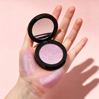 Bedak Makeup Satu Warna Pencerah Highlighter Fair Tahan Air Berkilau Label Pribadi Pigmentasi Tinggi Highlighter Logo Kustom