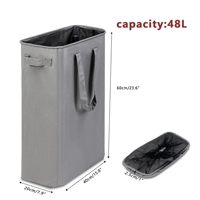 Panier à linge autoportant avec poignées portables 48L, panier à linge pliable pour salle de bain, panier à vêtements sales