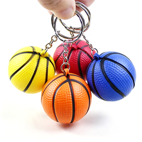 Porte-clés anti-stress mini-ballon de basket personnalisé avec logo d'usine, en gros, avec crochet en alliage de zinc pour club de basket et événements sportifs