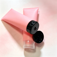 Tube d'emballage cosmétique rose en PE de 100 ml pour gel douche et lotion solaire, personnalisable avec logo, petite série