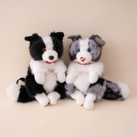 Sac à dos en peluche chien Border Collie dessin animé, vente en gros d'usine, jouet en peluche, vente chaude, logo personnalisé, cadeau pour enfants