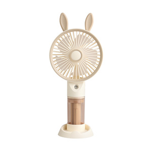 Portable Fan With <b>Mist</b> Spray Handheld Rechargeable Usb 5W DC Motor Desk Stand Summer Cooling - Product Image 4