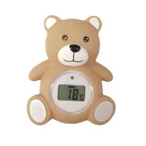 Digital Bear baby bath and room thermometer, 2 in 1 kids bathroom safety products with temperature warning