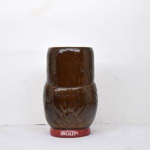 Taza de cerámica de porcelana Tiki de bruja esmerilada hawaiana moderna de 460ml, tapa de paja, cóctel de verano norteamericano personalizado - Product Image 4