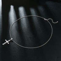 Collier pendentif croix Weiman en zircon cubique et perle de coquillage pour femme, bijoux étincelants
