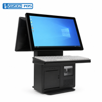 Caja Registradora Electrónica Multi-Interfaz de 15.6 Pulgadas con Pantalla Dual, Sistema POS Todo en Uno con Windows y Android, e Impresora de 80mm