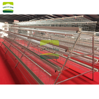 Nouvelle cage à poules automatique à 4 niveaux en forme de A, galvanisée à chaud, cage à batterie pour volailles, abreuvoirs à tétine, conception à 5 portes, haute résistance à la corrosion